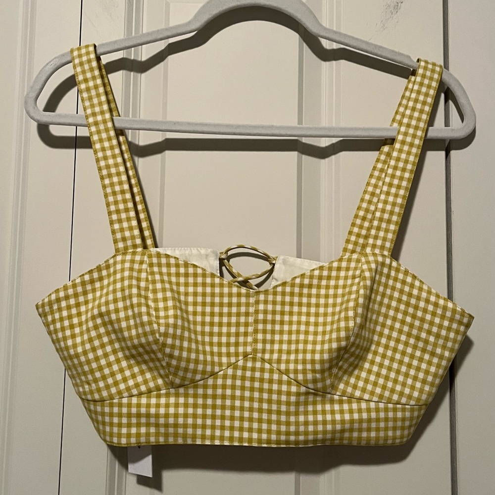 NWT Topshop Gingham Crop Top Size 8